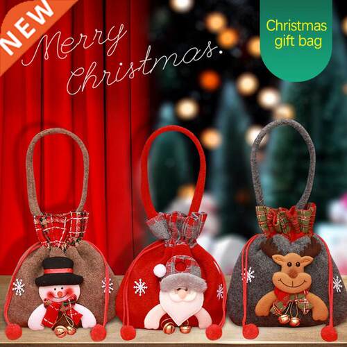 Christmas Gift Bags Cloth Can Bag Xmas Eve Apple Bag