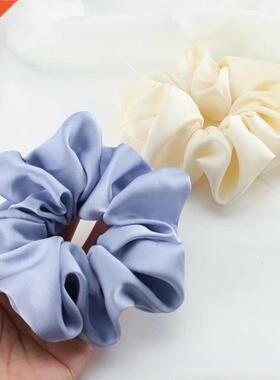 Slk Satn Large Scrunches Elastc Rubber Har Bands Women