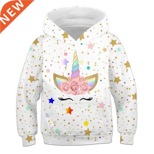 3D Unicorn Autumn and Winter Hoodies Cartoon Print Sweatshir