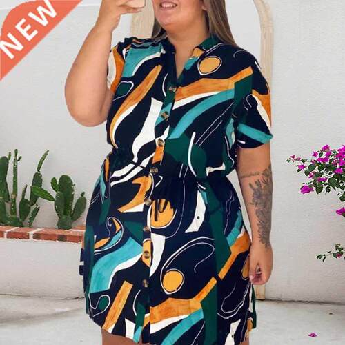XL-5XL大码胖MM印花女士春夏季宝蓝衬衫Plus-size women's shirts