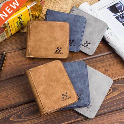 New Men's Leather Bifold Wallet Slim Hipster Cowhide Credit