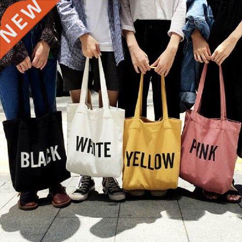 1PC Fashion Canvas Shopping Bag Women Handbag Letter
