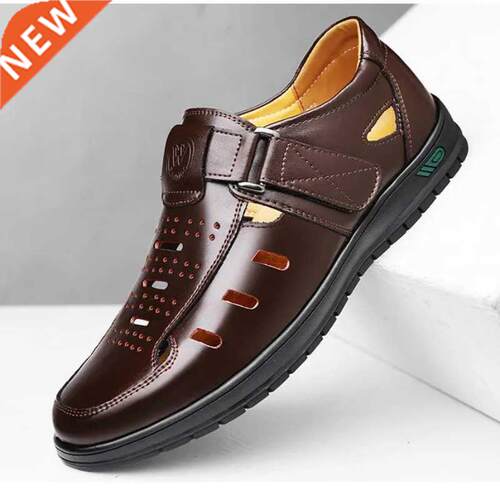 Summer Men Sandals Cozy Hollow Non-slip Soft Cool Lighted Br