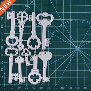 9pcs Vintage Keys Set Metal Cutting Dies Embossing Folders F