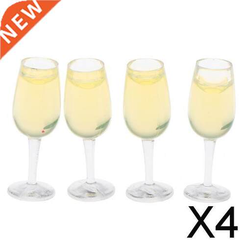 4x4x Dollhouse Miniatures Plastic Wine Glasses Kitchen