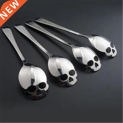 Stainless Steel coffee Scoop Skull shape dessert spoon Food