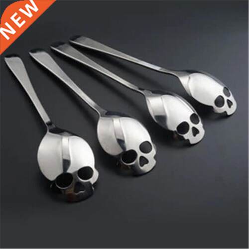 Stainless Steel coffee Scoop Skull shape dessert spoon Food