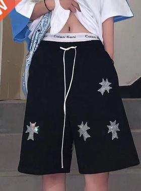 Summer shorts cross hot dimond shorts csul loose hip-hop