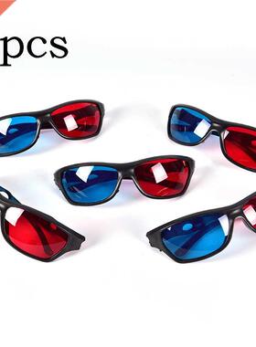 5pcs Universal Black Frame Red Blue Cyan Anaglyph 3D Glasses