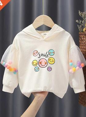 2022 Spring Puff Sleeve Swetshirt Kids Clothes Girls Top Ch