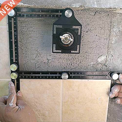 Tile Hole Locator Aluminum Alloy Six-Folding Ruler Mud Tile