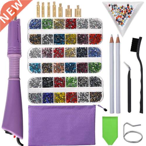 2000Pcs-9600Pcs/box Hot Fix Rhinestones Set/EU or US PLUG Ho
