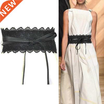 Women Bow Lace Belt New Corset Wide Belts for Women Black Wh