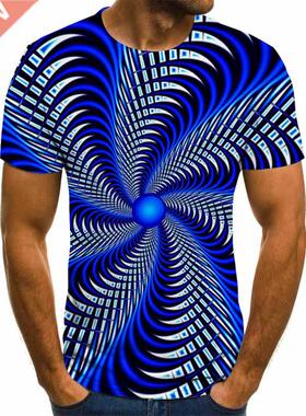 2022 new three-dimensional graphic T-shirt men's casual ops