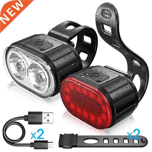 1/2PCS LED Bke Lght Bcycle Front Rear Lght USB Charge He