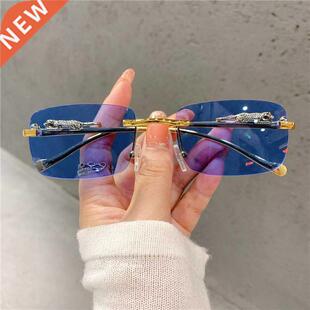 Vintge Sunglsses Rimless Cut Edge Women's Sunglsses Fshi