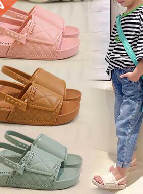 New Solid PVC Children's Sandals Shoes Summer Waterproof Fla