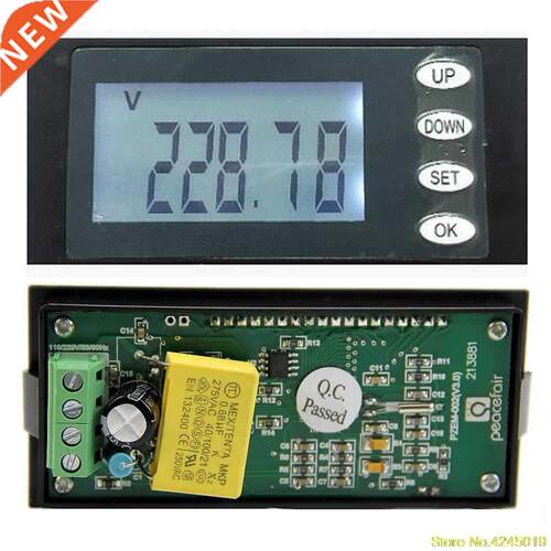 Clear 20A AC Panel Power Meter Monitor KWh Time Watt Voltmet