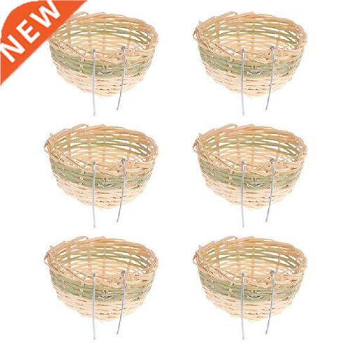 6pcs Handmade Bamboo Bird Breeding Nest Bed For Parakeet