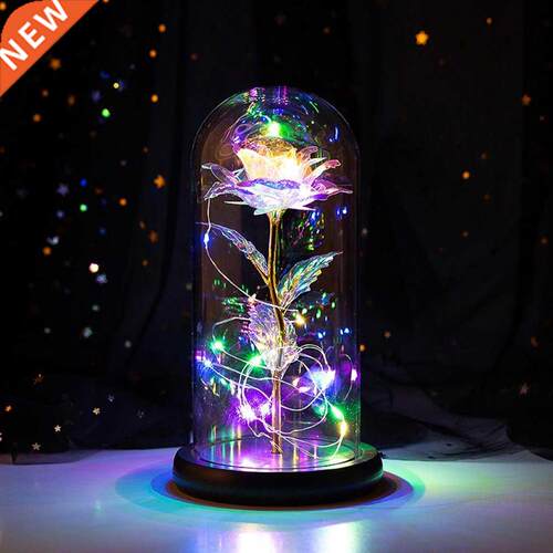 2021 LED Enchanted Galaxy Rose Eternal 24K Gold Foil Flower
