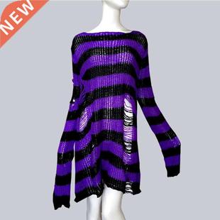 Plus Size Punk Gothic Long Unisex Sweater Dress Cool Hollow