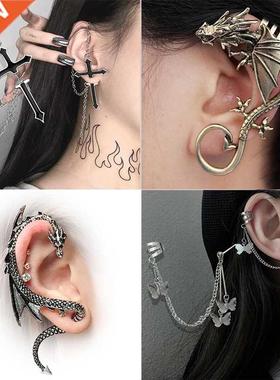 Punk Butterfly Clip Earring for Teens Women Snake Ear Cuffs