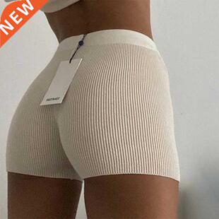 Women's Shorts Solid Color Knitted Shorts Women's Sweat Shor