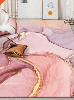 Wishstar Pink Gold Oil Painting Abstract Carpet Girls Room R