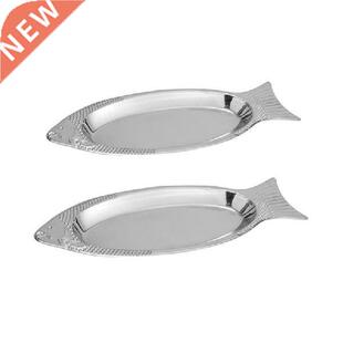 2pcs Creative Food Plates Kitchen Serving Dishes Stainless