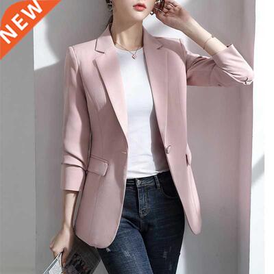 Women Blazer Korea Casual Slim Blazers Jackets Work Coat Out
