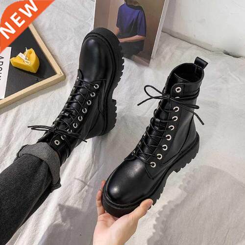 Rimocy White Black PU Leather Ankle Boots Women Autumn Winte