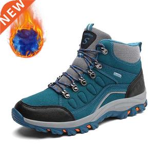 Unisex High Top Winter Plus Velvet Hiking Shoes Women Outdoo