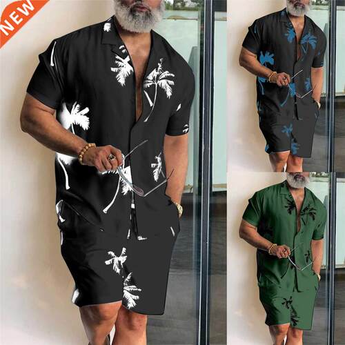 New Men's Summer Large Size irt Set Fitness Outdoor