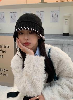 Thick Cashmere Knitted Hat Women's Warm Woolen Fisherman Hat