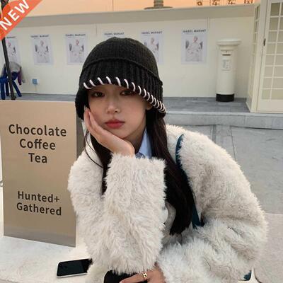 Thick Cashmere Knitted Hat Women's Warm Woolen Fisherman Hat