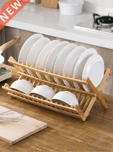 Vanzlife multifunctional bamboo bowl drain rack