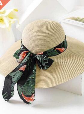 2019 New Summer Female Sun Hat Bow Ribbon Panama Beach Hats