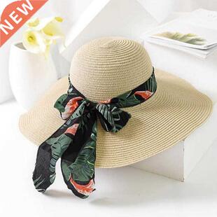 2019 New Summer Female Sun Hat Bow Ribbon Panama Beach Hats