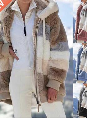 2022 Women Winter Plus Size Long Teddy Jacket Warm Thick Fle
