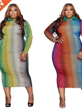 XL-5XL large size women gradient African faion dress大码裙