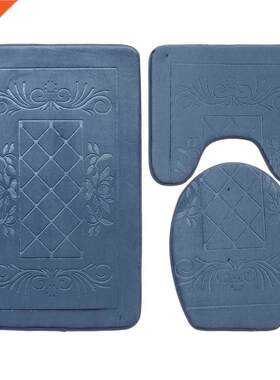 3pcs/set Bathroom Mat Set Bath Carpets Thck Ant skd Tol