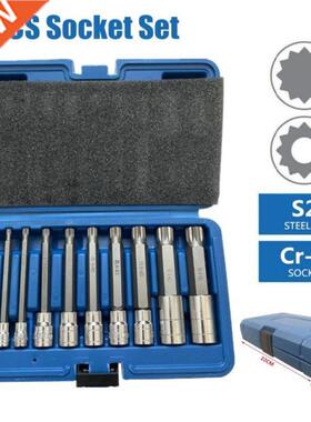10PCS Triple Square Spline Bit Socket Set 1/4 3/8 1/2 Tam