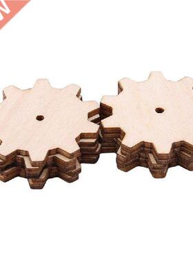 10pcs Creative Unfinished Wood Gear Puzzle Hand Drawn