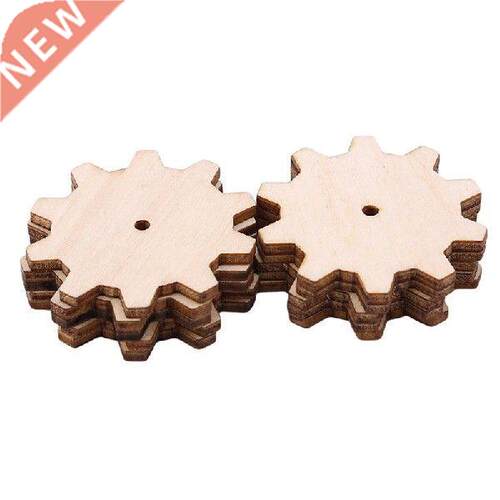 10pcs Creative Unfinished Wood Gear Puzzle Hand Drawn