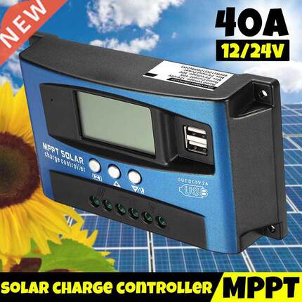 30/40/50/60/100A MPPT Solar Charge Controller Dual USB LCD D