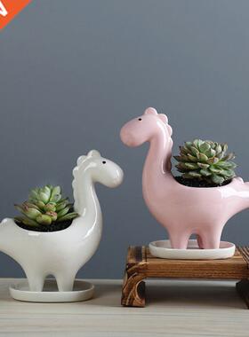 Dinosaur Ceramic Flower Pot Simple Desktop