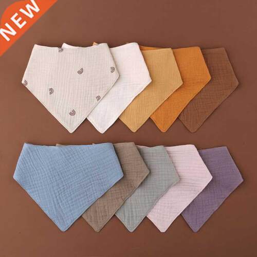 Baby Infant Cotton Bib Newborn Solid Color Triangle Scarf Fe