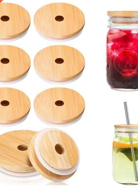 6Pcs 70/86mm Bamboo Lids for Mason Jars Wooden Jar Lids Reus