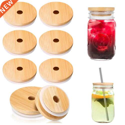 6Pcs 70/86mm Bamboo Lids for Mason Jars Wooden Jar Lids Reus