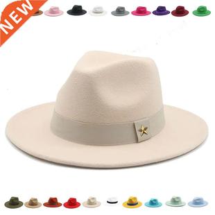 Fedora Hat Women Winter Hats for Women Ribbon Band Men's Hat